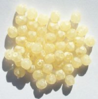 50 6mm Faceted Coated Light Topaz Beads